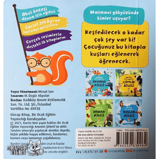 Bilgi Dolu İlk Kitaplarım - Kuşlar Ailesi (1+ Yaş) - Okuyan Tilki