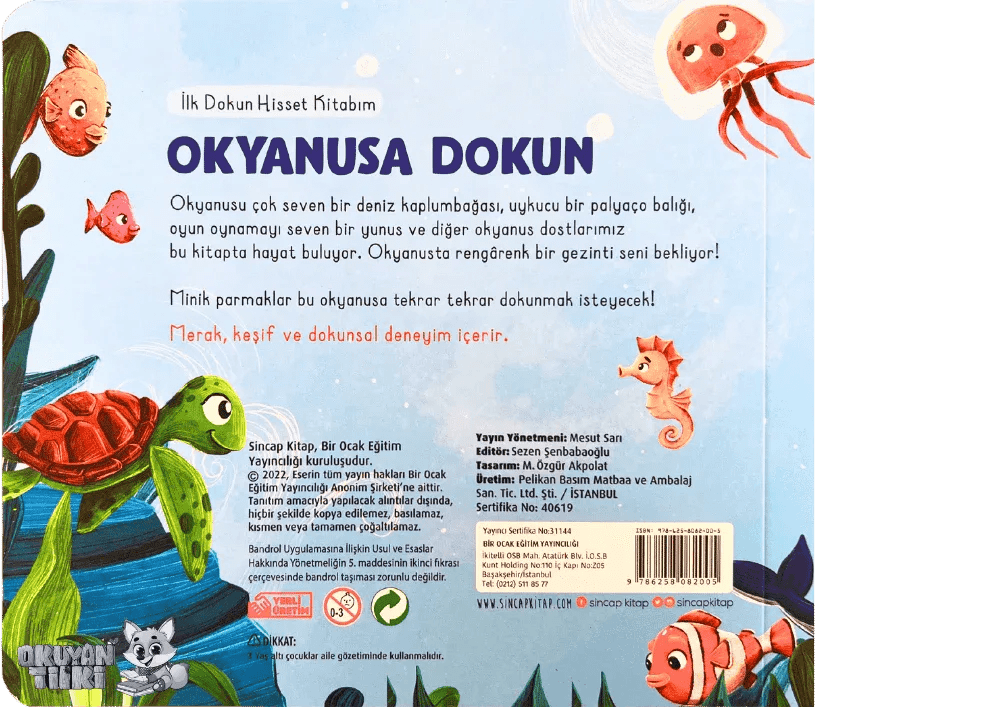 İlk Dokun Hisset Kitabım-Okyanusa Dokun (Fühlbuch, 2+ Yaş) - Okuyan Tilki