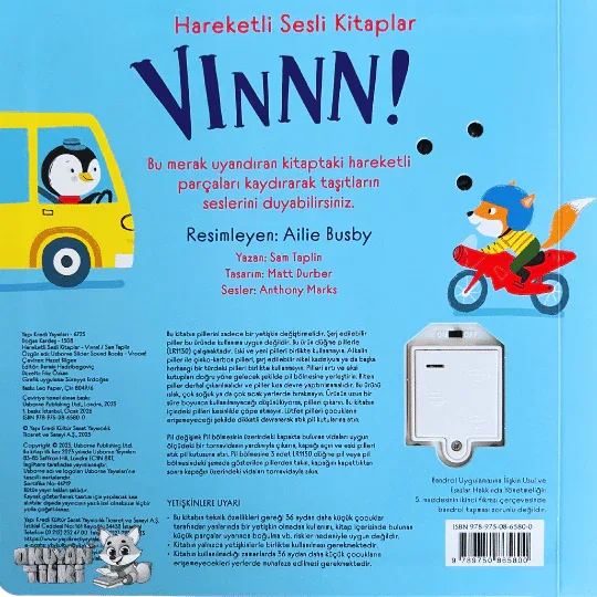 Hareketli Sesli Kitaplar – Vınnn! (0+ Yaş) - Okuyan Tilki