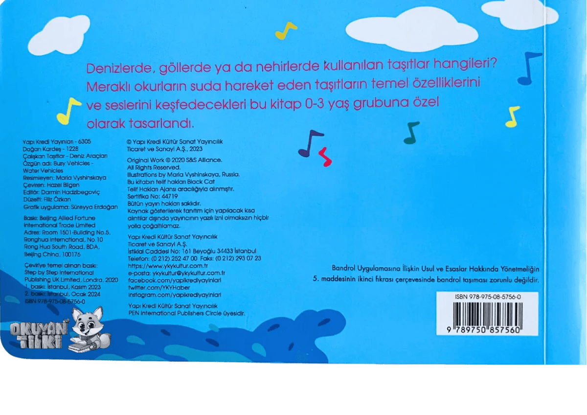 Çalışkan Taşıtlar – Deniz Araçları – Sesli Kitaplar (Soundbuch) - Okuyan Tilki
