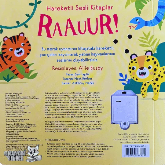 Hareketli Sesli Kitaplar – Raauur! (0+ Yaş) - Okuyan Tilki