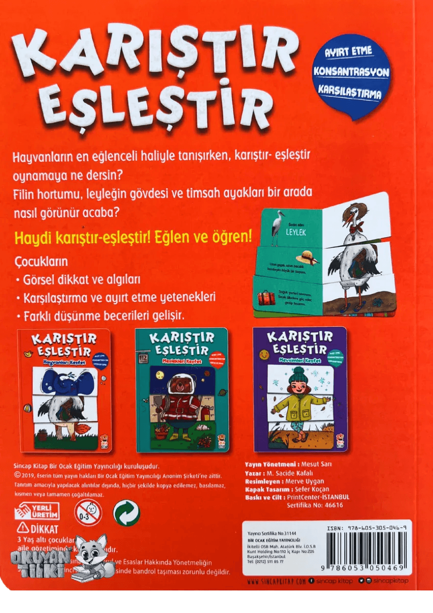 Karıştır Eşleştir – Hayvanları Keşfet (2+ Yaş) - Okuyan Tilki