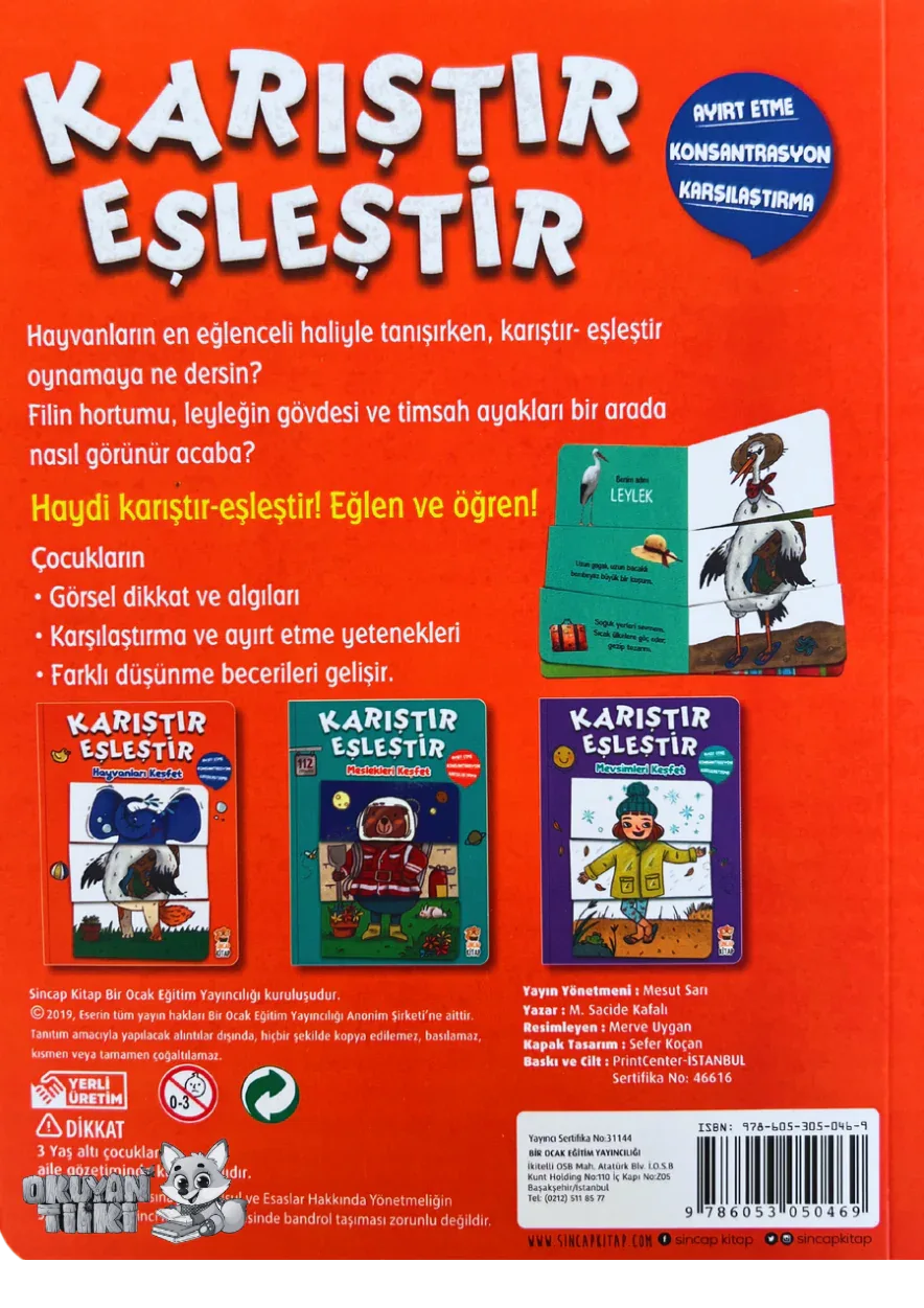 Karıştır Eşleştir – Hayvanları Keşfet (2+ Yaş) - Okuyan Tilki