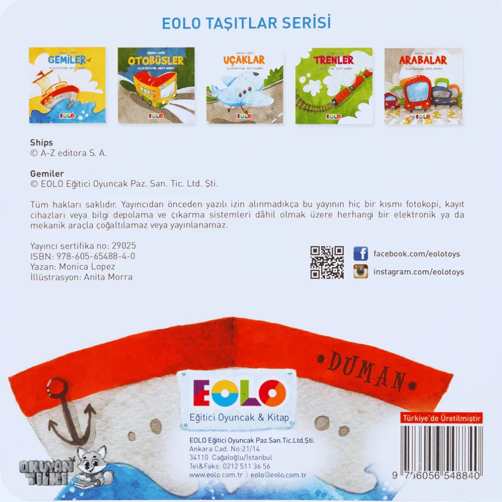 Taşıtlar Serisi - Gemiler (2+ Yaş) - Okuyan Tilki