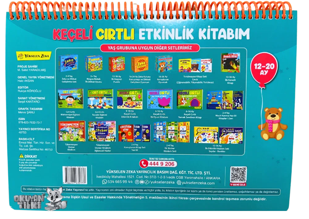 12-20 Ay İlk Cırt Cırtlı - Keçeli Etkinlik Kitabım - Okuyan Tilki