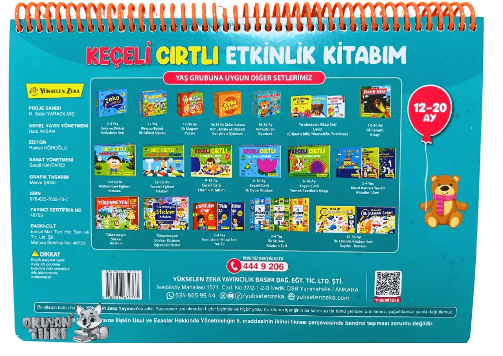 12-20 Ay İlk Cırt Cırtlı - Keçeli Etkinlik Kitabım - Okuyan Tilki