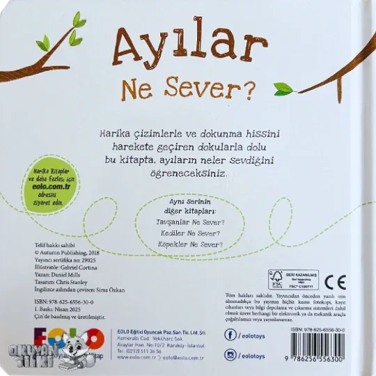 Ayılar Ne Sever? - Dokun Hisset Kitaplar (Fühlbuch, 2+ Yaş) - Okuyan Tilki