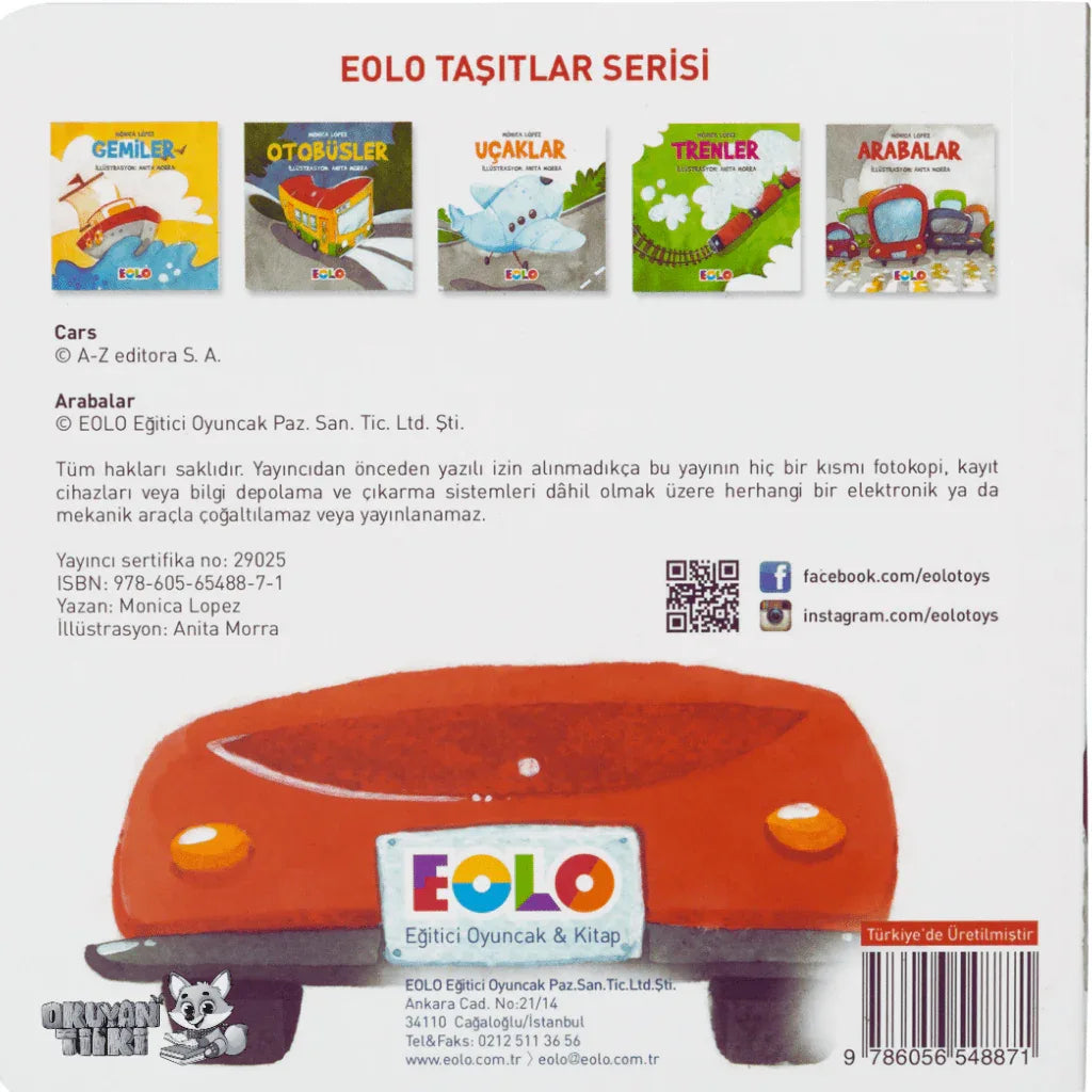 Taşıtlar Serisi - Arabalar (2+ Yaş) - Okuyan Tilki
