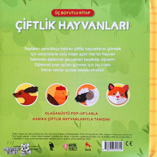 Üç Boyutlu Kitap - Çiftlik Hayvanları (1+ Yaş) - Okuyan Tilki