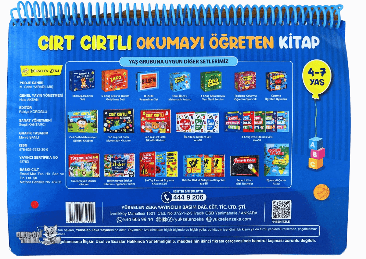 Cırt Cırtlı Okumayı Yazmayı Öğreten Kitap (4-7 Yaş) - Okuyan Tilki