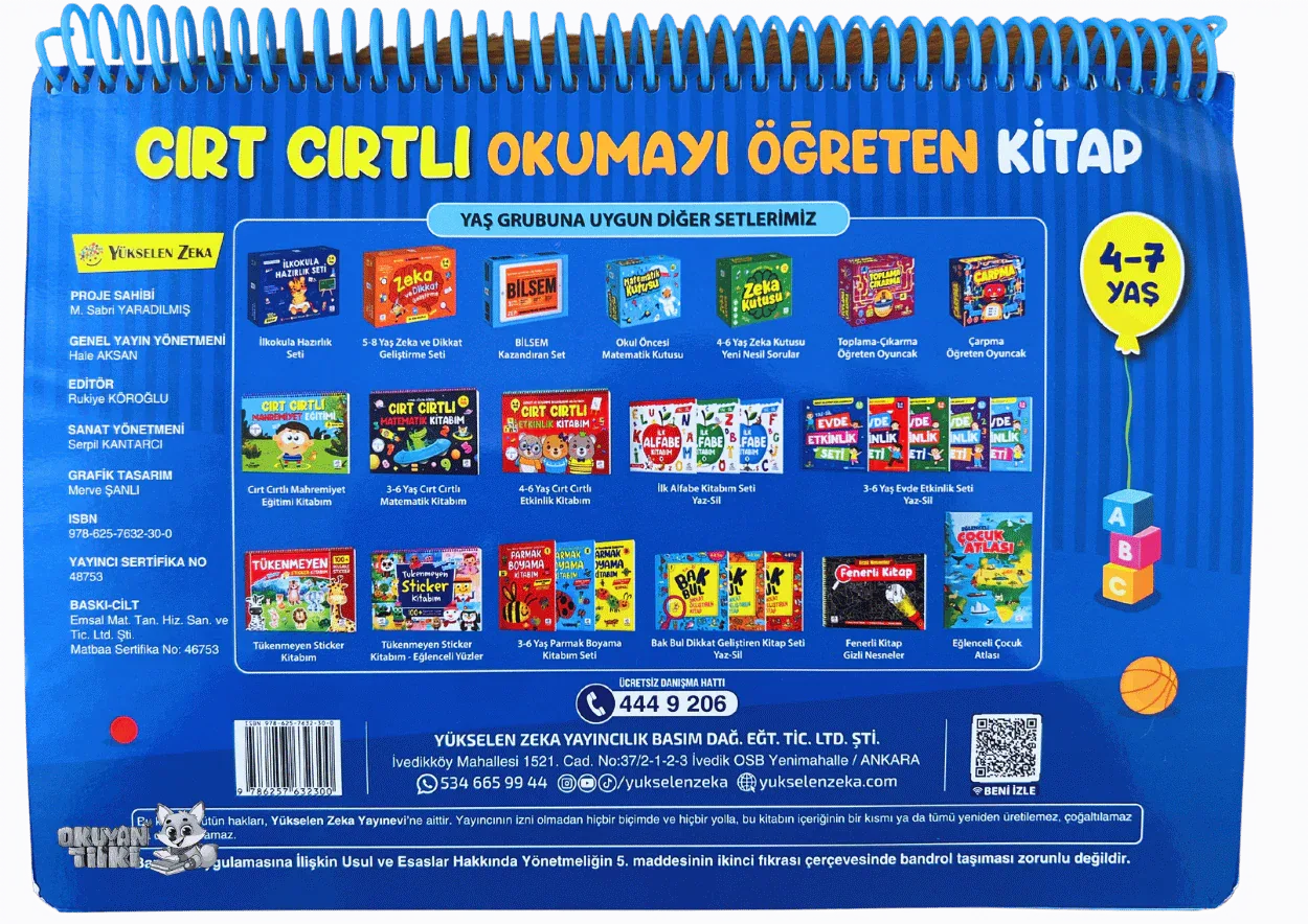 Cırt Cırtlı Okumayı Yazmayı Öğreten Kitap (4-7 Yaş) - Okuyan Tilki