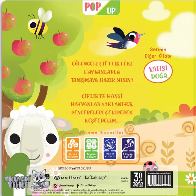 Eğlenceli Çiftlik - Pop Up (3D Kitap, 1+ Yaş) - Okuyan Tilki