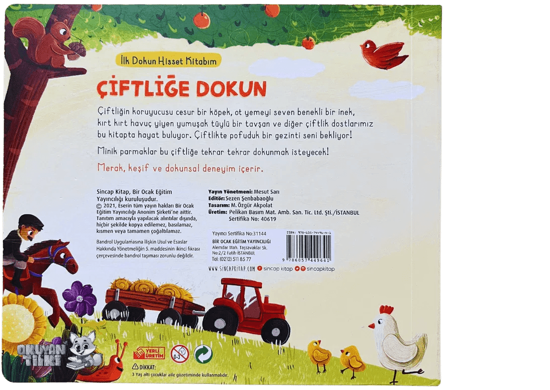 İlk Dokun Hisset Kitabım-Çiftliğe Dokun (Fühlbuch, 2+ Yaş) - Okuyan Tilki