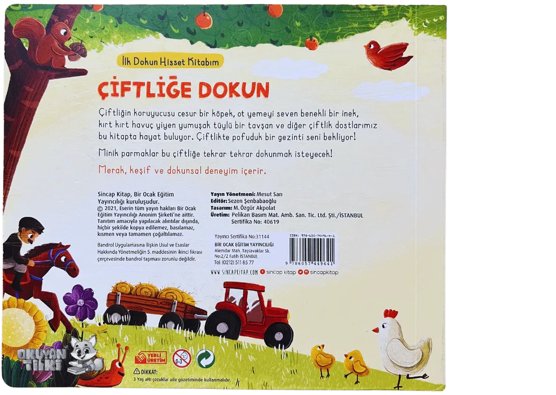 İlk Dokun Hisset Kitabım-Çiftliğe Dokun (Fühlbuch, 2+ Yaş) - Okuyan Tilki