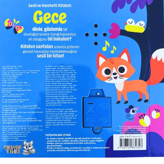 Gece - Sesli ve Hareketli Kitaplar (Soundbuch) - Okuyan Tilki