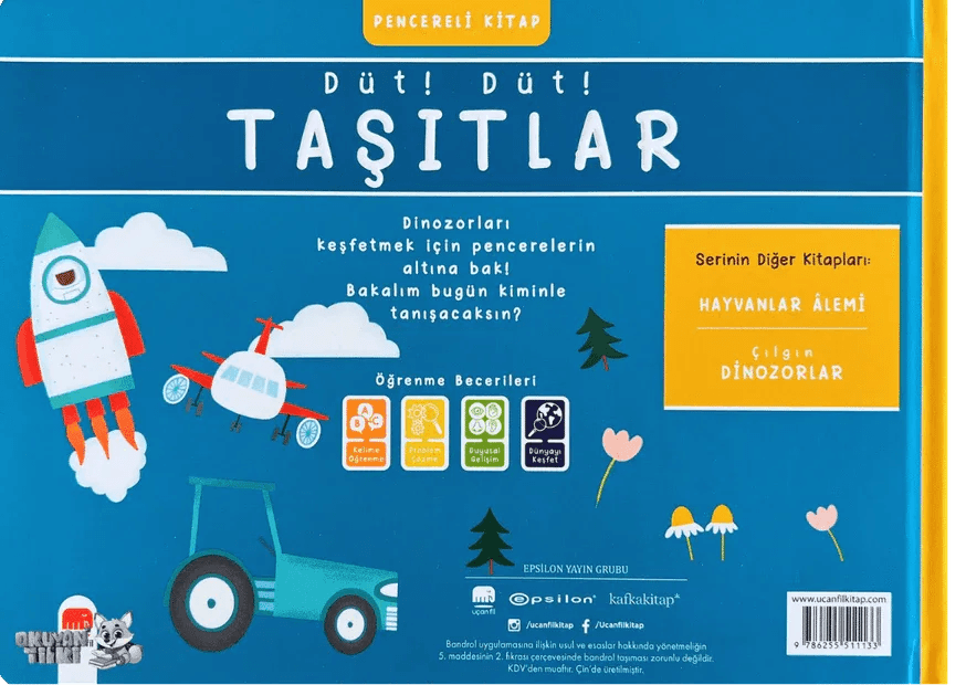 Düt! Düt! Taşıtlar - Pencereli Kitap (0+ Yaş) - Okuyan Tilki