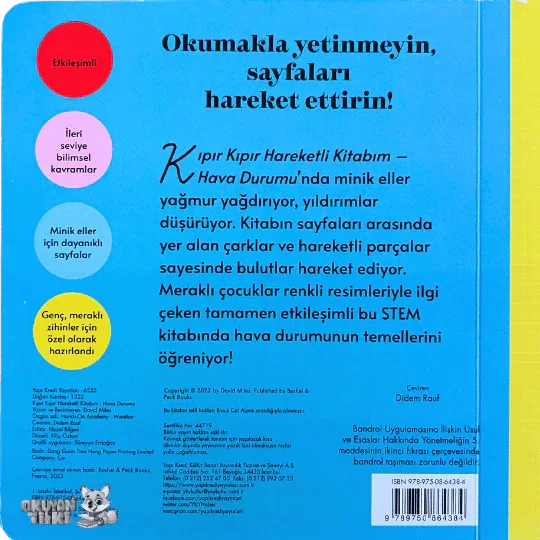 Kıpır Kıpır Hareketli Kitabım – Hava Durumu (3+ Yaş) - Okuyan Tilki