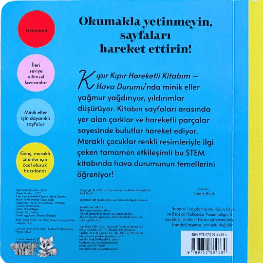 Kıpır Kıpır Hareketli Kitabım – Hava Durumu (3+ Yaş) - Okuyan Tilki