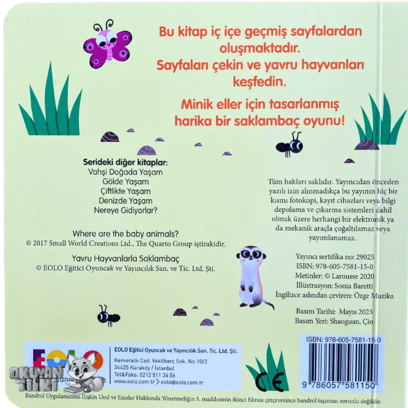 Sürgülü Kitap - Yavru Hayvanlarla Saklambaç (2+ Yaş) - Okuyan Tilki
