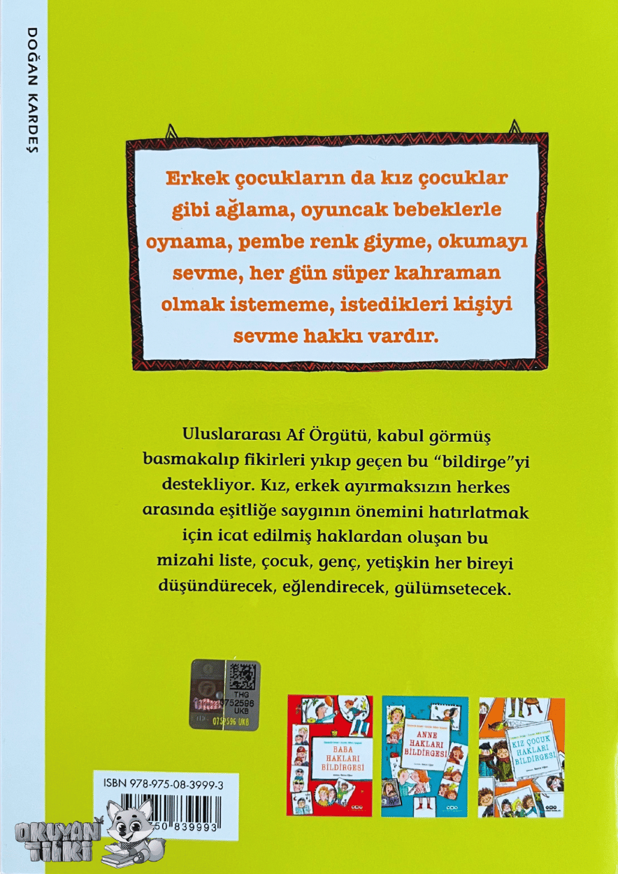 Erkek Çocuk Hakları Bildirgesi (7+ Yaş)