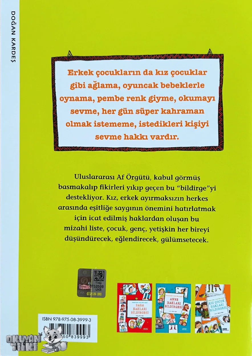Erkek Çocuk Hakları Bildirgesi (7+ Yaş) - Okuyan Tilki