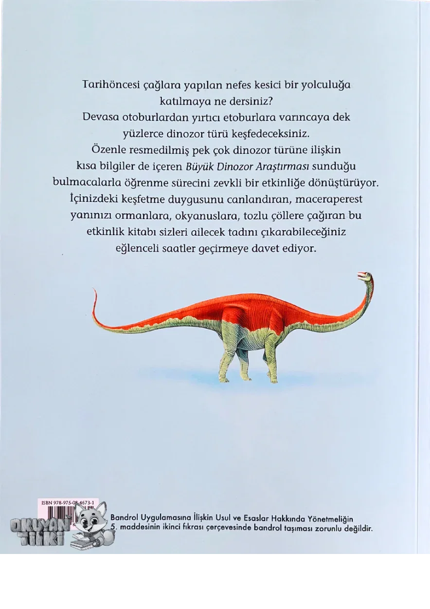 Büyük Dinozor Araştırması (8+ Yaş) - Okuyan Tilki