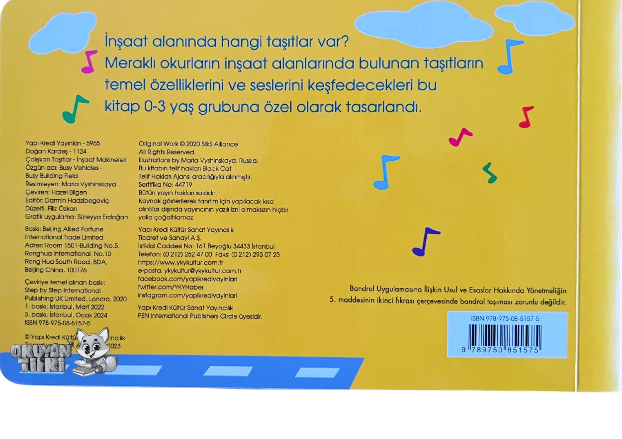Çalışkan Taşıtlar – İnşaat Makineleri – Sesli Kitaplar (Soundbuch) - Okuyan Tilki