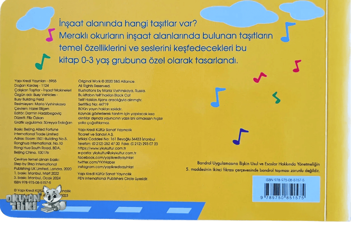 Çalışkan Taşıtlar – İnşaat Makineleri – Sesli Kitaplar (Soundbuch) - Okuyan Tilki