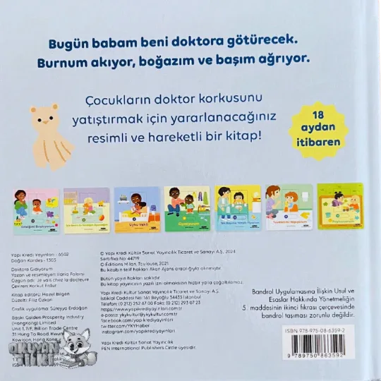 Doktora Gidiyorum - Hareketli Büyüyorum Serisi (0+ Yaş) - Okuyan Tilki
