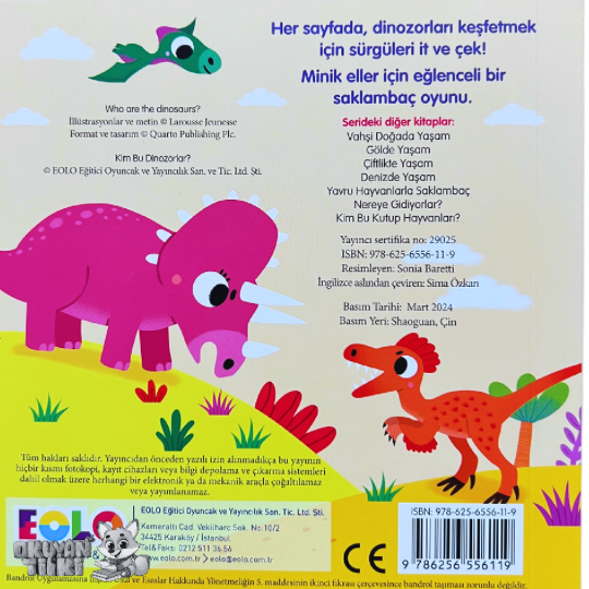 Sürgülü Kitap - Kim Bu Dinozorlar? (2+ Yaş)