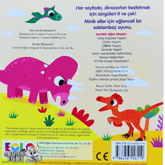Sürgülü Kitap - Kim Bu Dinozorlar? (2+ Yaş) - Okuyan Tilki