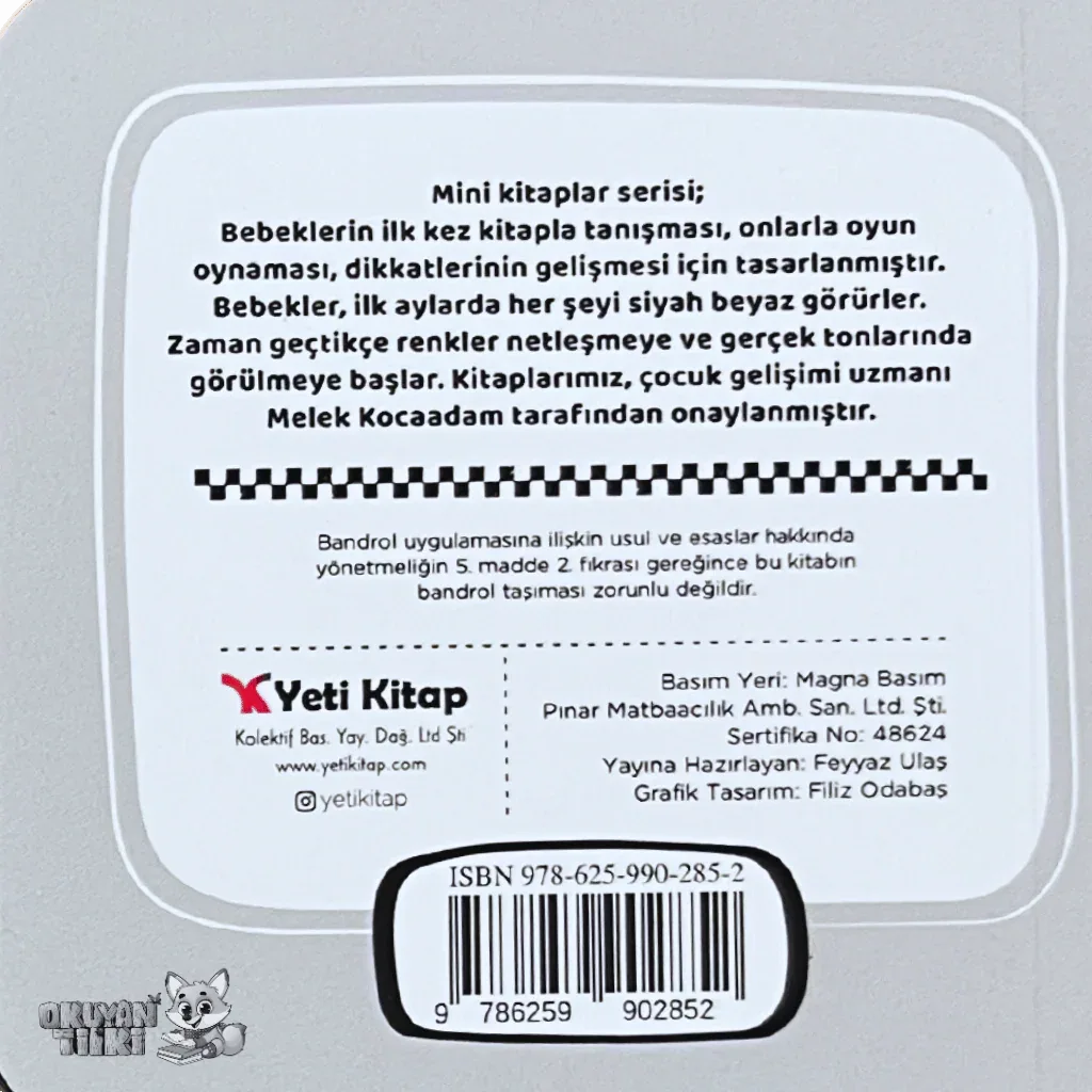 Mini Kitaplar Serisi - Siyah-Beyaz (0+ Yaş) - Okuyan Tilki