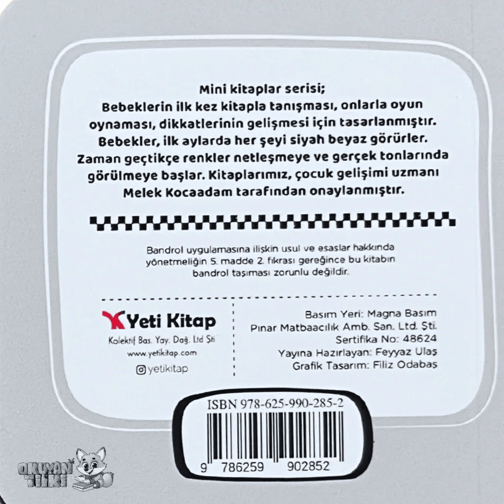 Mini Kitaplar Serisi - Siyah-Beyaz (0+ Yaş) - Okuyan Tilki