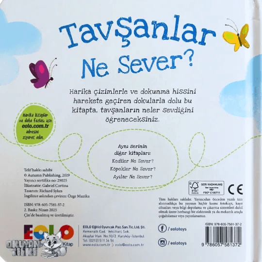 Tavşanlar Ne Sever? - Dokun Hisset Kitaplar (Fühlbuch, 2+ Yaş) - Okuyan Tilki