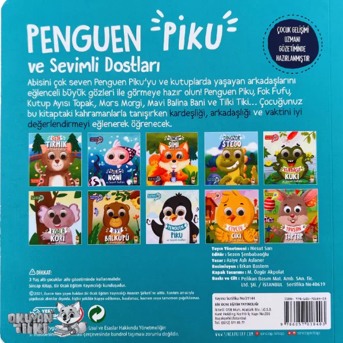 Penguen Piku ve Sevimli Dostları – Bu Kocaman Gözler Kimin? (1+ Yaş) - Okuyan Tilki