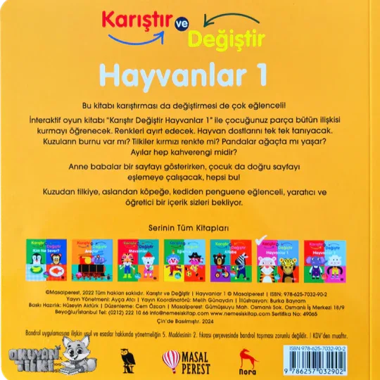 Karıştır ve Değiştir - Hayvanlar 1 (0+ Yaş) - Okuyan Tilki