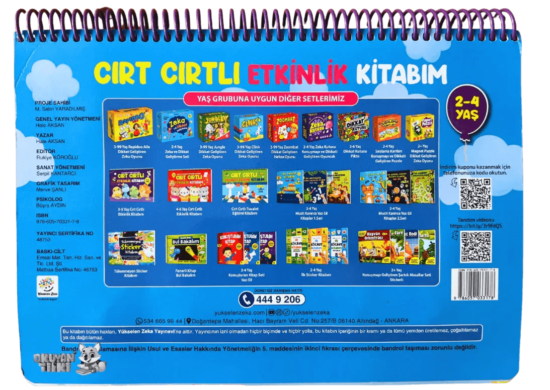 2-4 Yaş Cırt Cırtlı Etkinlik Kitabım - Okuyan Tilki