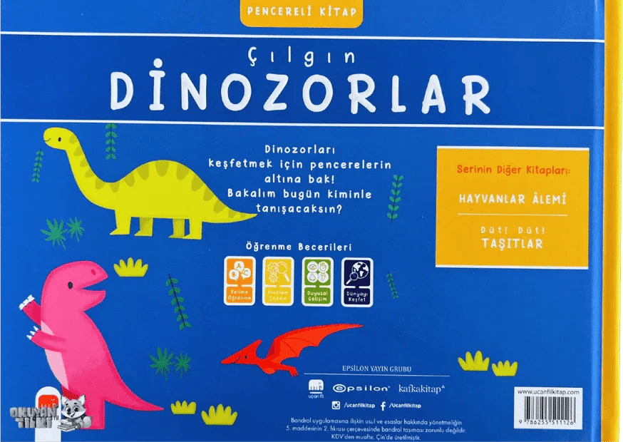 Çılgın Dinozorlar - Pencereli Kitap (0+ Yaş) - Okuyan Tilki