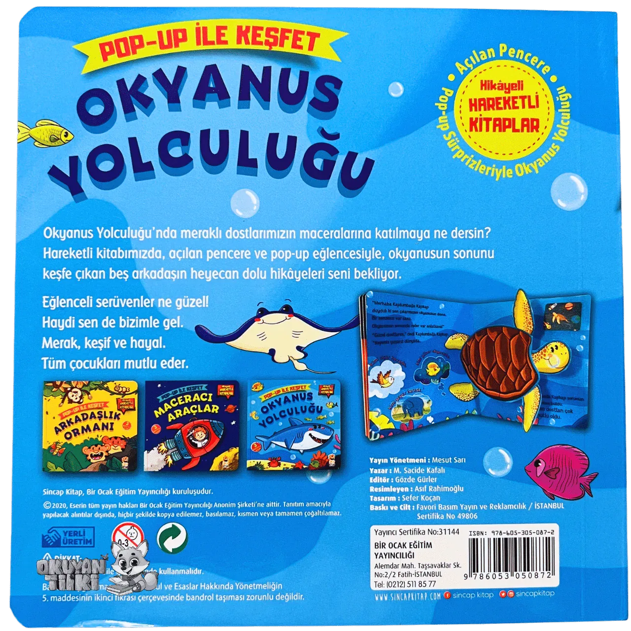 Okyanus Yolculuğu – Pop Up ile Keşfet (3D Kitap, 2+ Yaş) - Okuyan Tilki