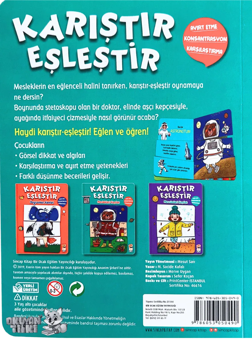 Karıştır Eşleştir – Meslekleri Keşfet (2+ Yaş) - Okuyan Tilki