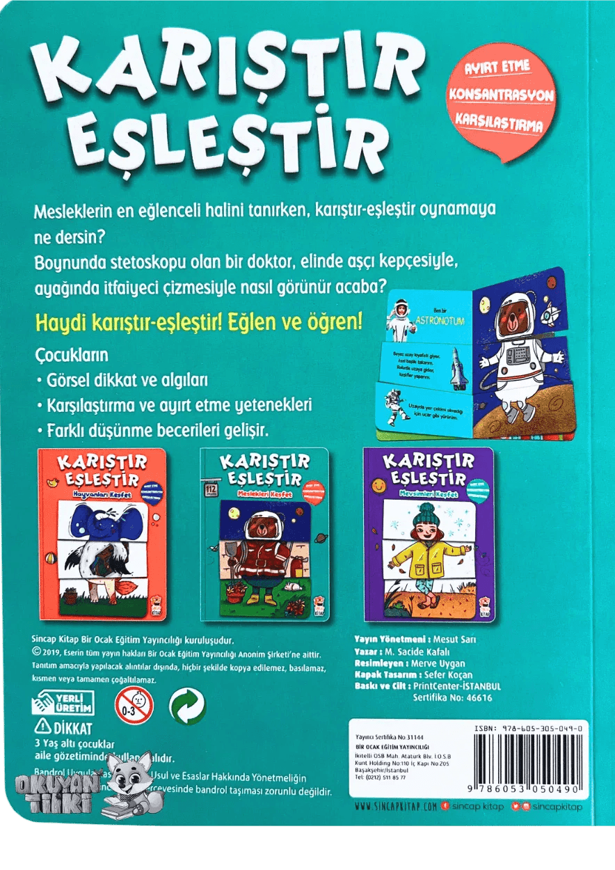 Karıştır Eşleştir – Meslekleri Keşfet (2+ Yaş) - Okuyan Tilki