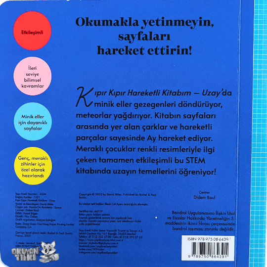 Kıpır Kıpır Hareketli Kitabım – Uzay (3+ Yaş)