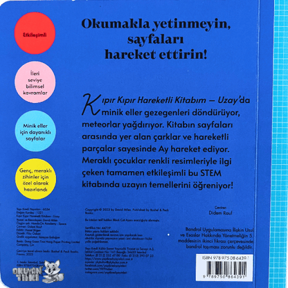 Kıpır Kıpır Hareketli Kitabım – Uzay (3+ Yaş)