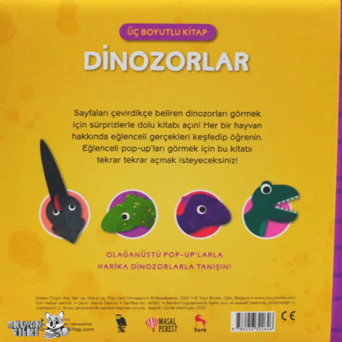 Üç Boyutlu Kitap - Dinozorlar (1+ Yaş) - Okuyan Tilki
