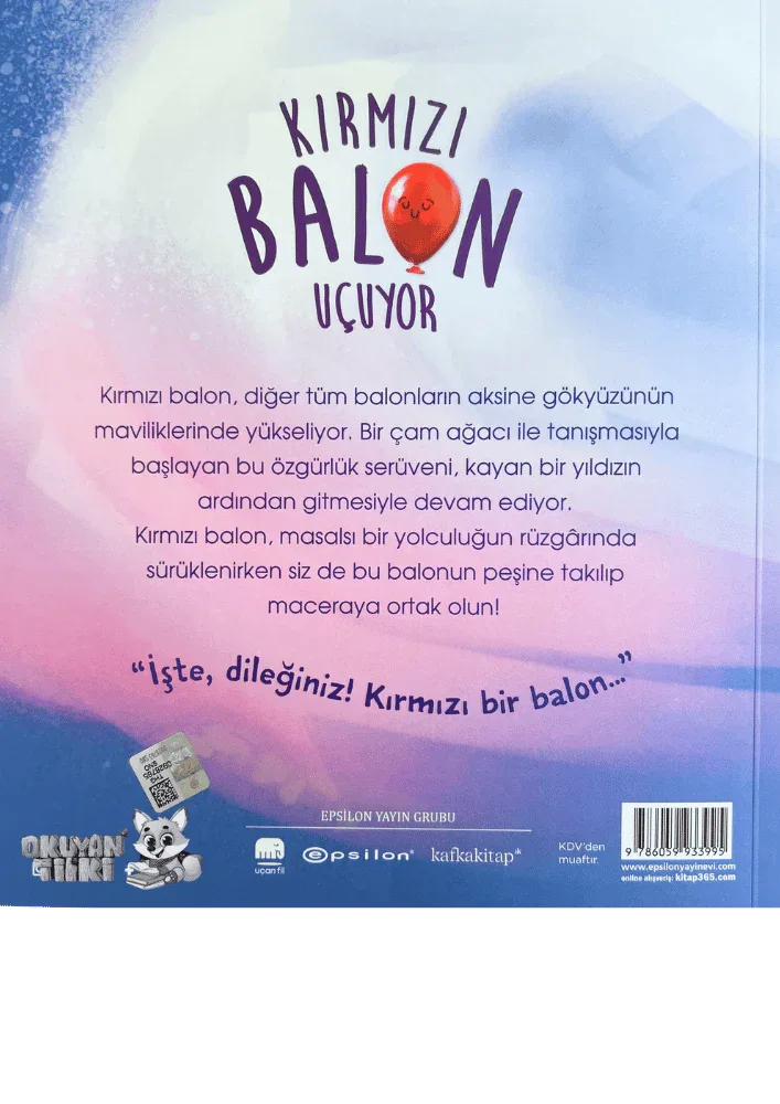 Kırmızı Balon Uçuyor (3+ Yaş) - Okuyan Tilki