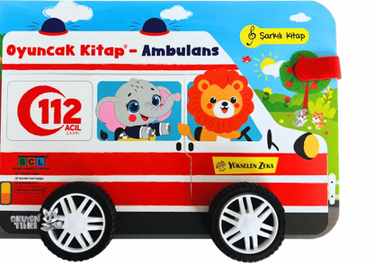 Oyuncak Kitap - Ambulans (Gerçek Tekerlekli) (0+ Yaş) - Okuyan Tilki