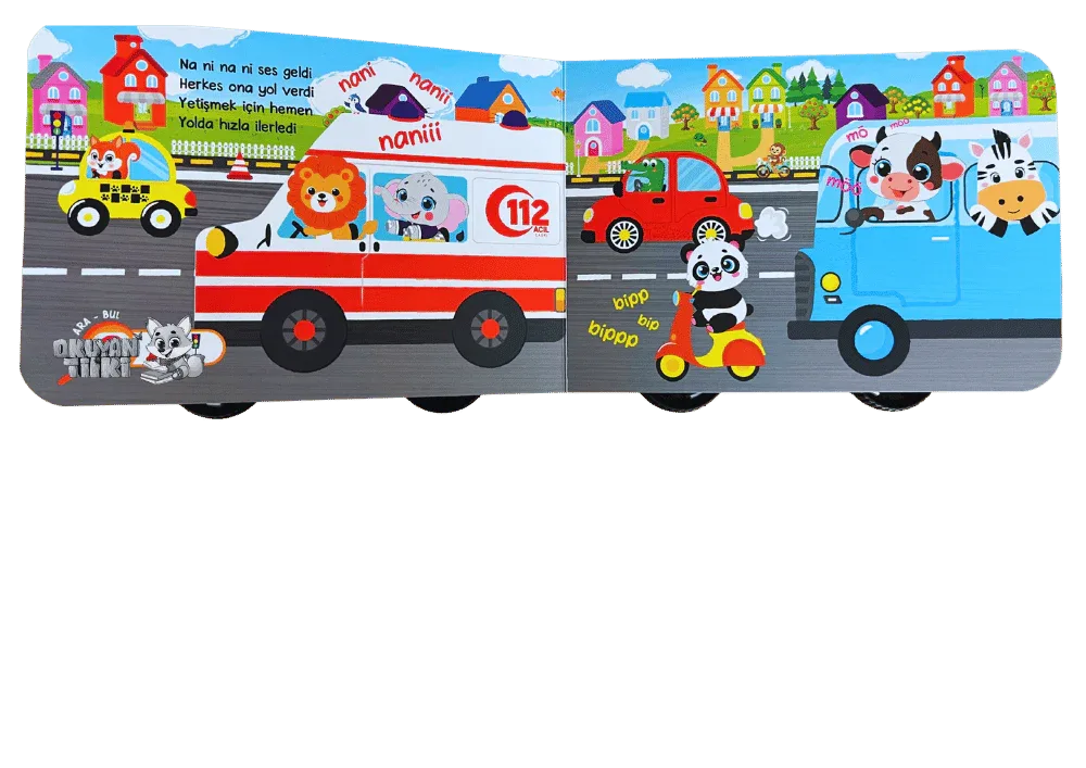 Oyuncak Kitap - Ambulans (Gerçek Tekerlekli) (0+ Yaş) - Okuyan Tilki