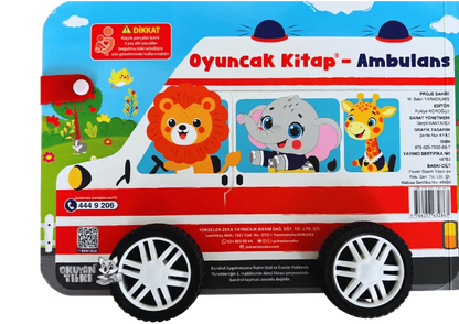 Oyuncak Kitap - Ambulans (Gerçek Tekerlekli) (0+ Yaş) - Okuyan Tilki
