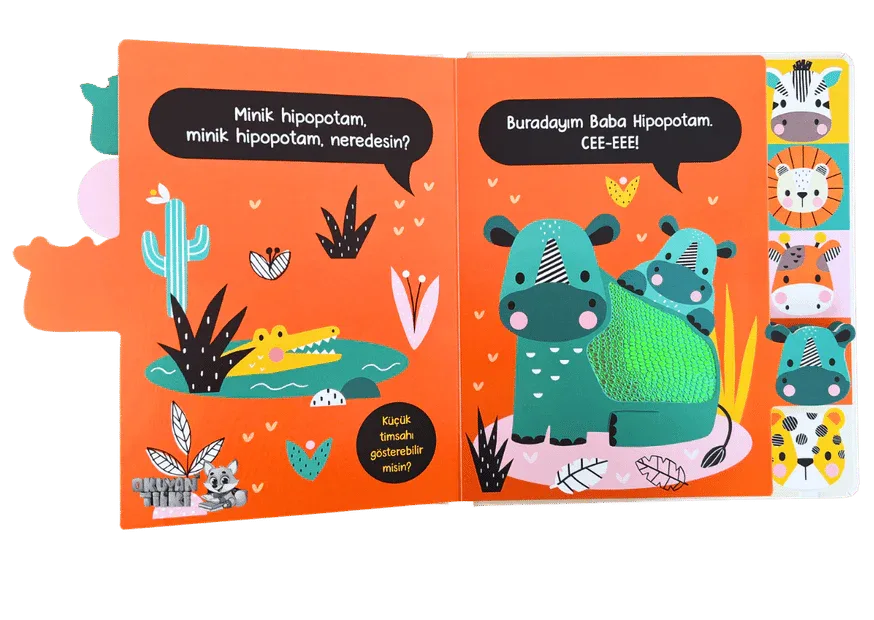 Cee-Eee Dokun Hisset Sevimli Safari Hayvanları (0+ Yaş) - Okuyan Tilki