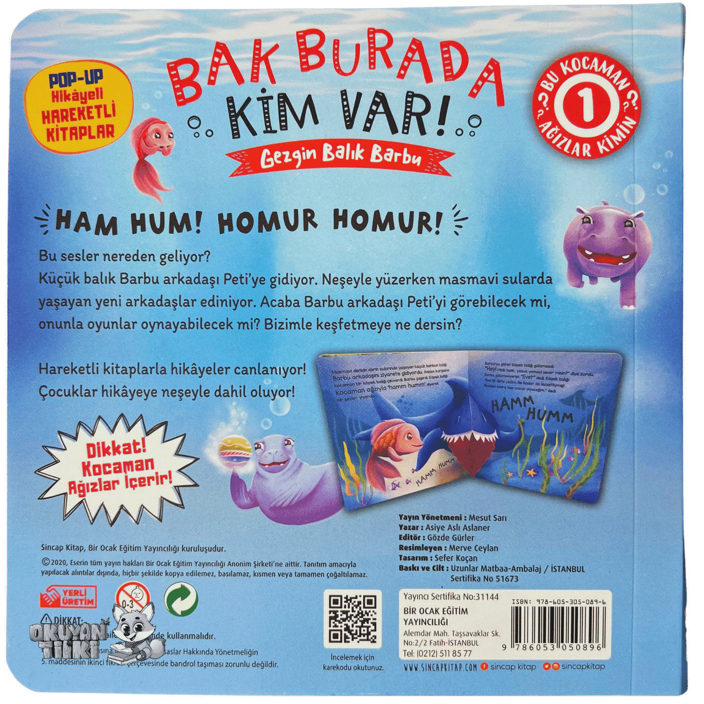 Bak Burada Kim Var - Gezgin Balık Barbu (3D Kitap, 2+ Yaş)